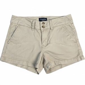 American Eagle Outfitters Women's Beige/Tan Cotton Mid-Rise Shorts Size 6 EUC